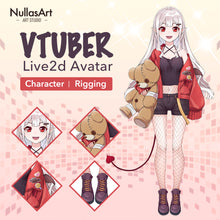 Load image into Gallery viewer, Custom kawaii Vtuber model Commission, Character Design, Cutting, Rigging package(OC/DND/Genshin/Furry/FFxiv/Fanart)
